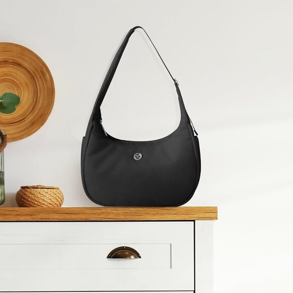 Versatile Nylon Crescent Tote - Multi-Pocket Shoulder Bag for Daily Essentials - Picture 7 of 7